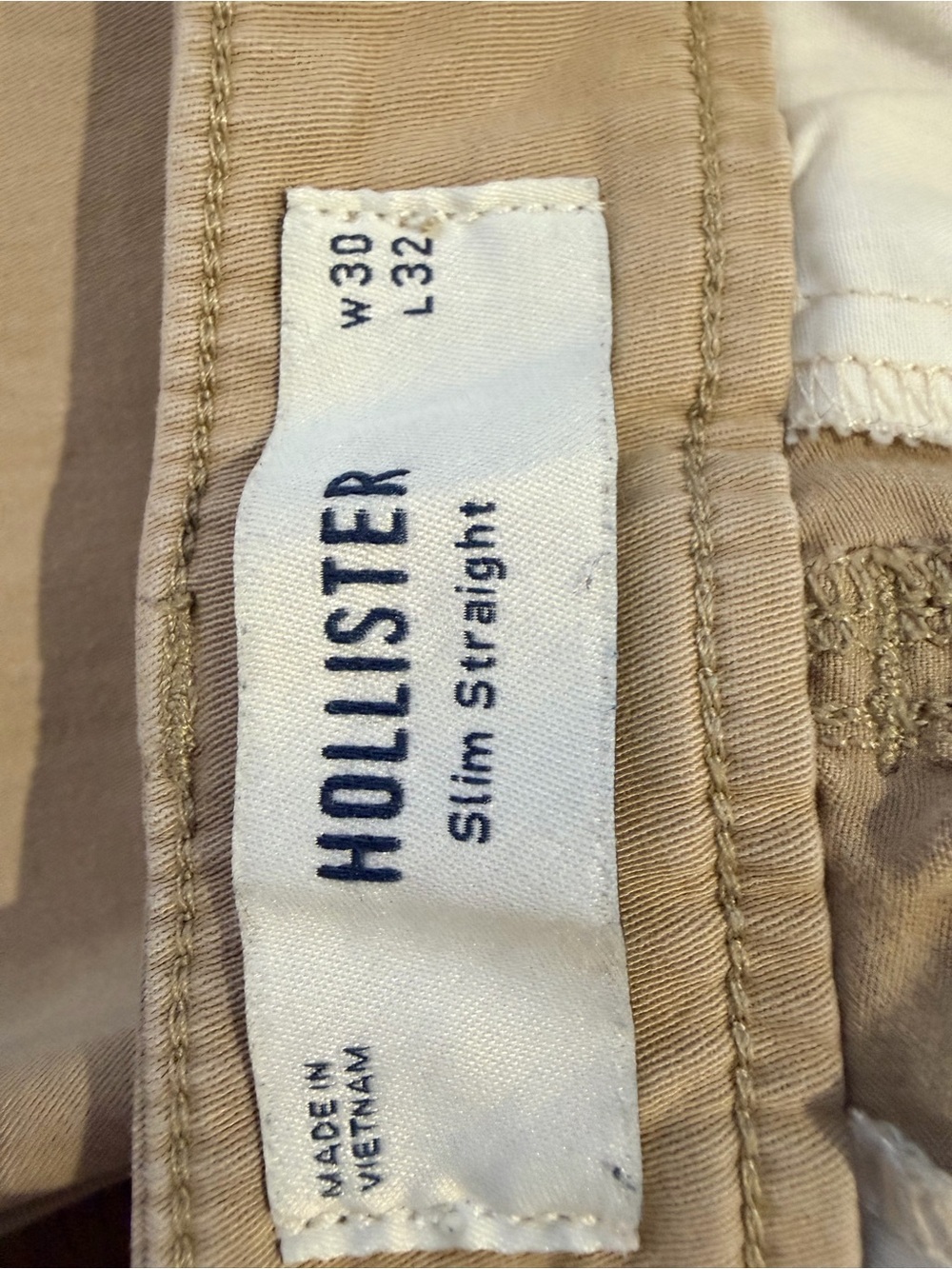 Hollister Slim Straight Chinos in Light Tan-4 pairs